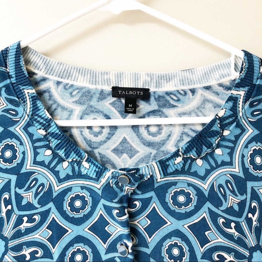 Talbots Blue Design Cardigan - Picture 4 of 5